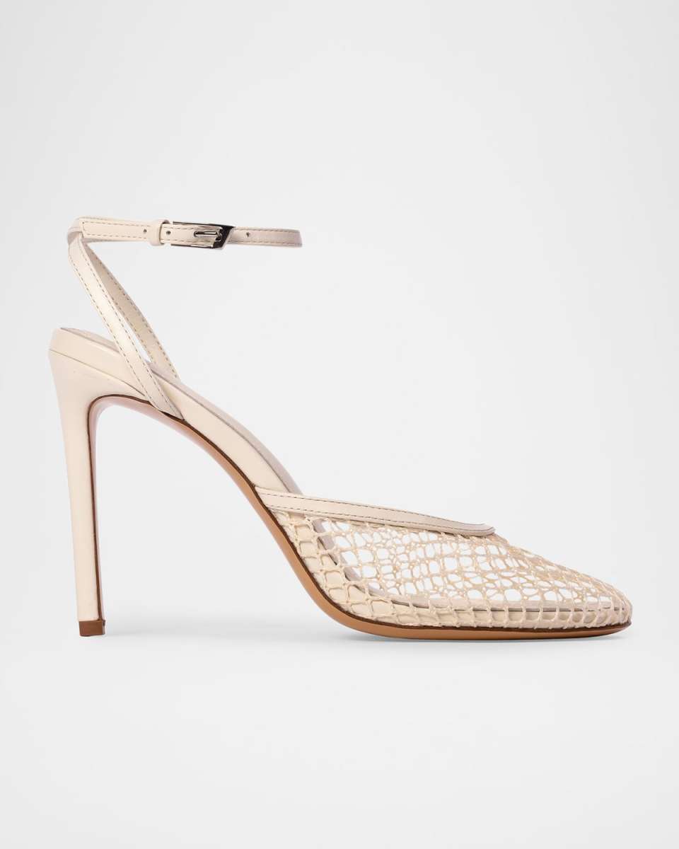 Millie Net Mesh Ankle-Strap Pumps